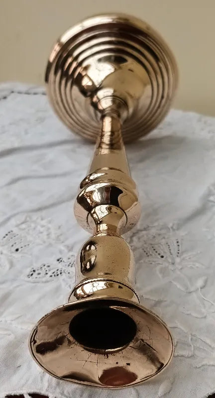Antique English Georgian Brass Candlestick
