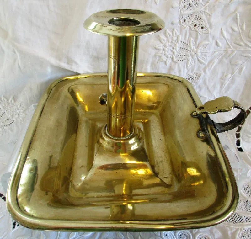 Antique English Georgian Brass Chamberstick