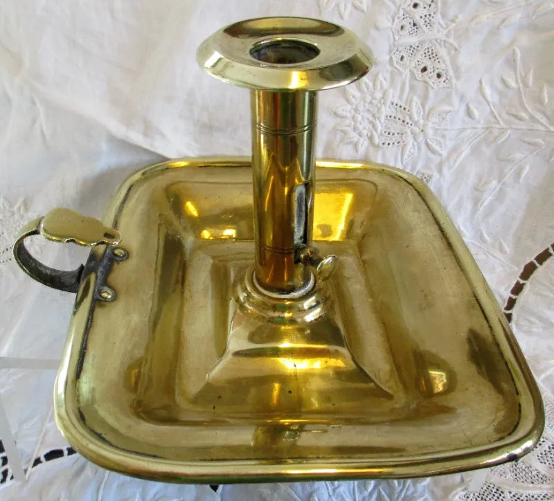 Antique English Georgian Brass Chamberstick