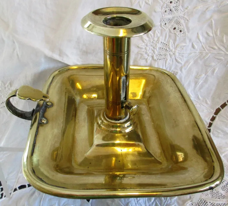 Antique English Georgian Brass Chamberstick