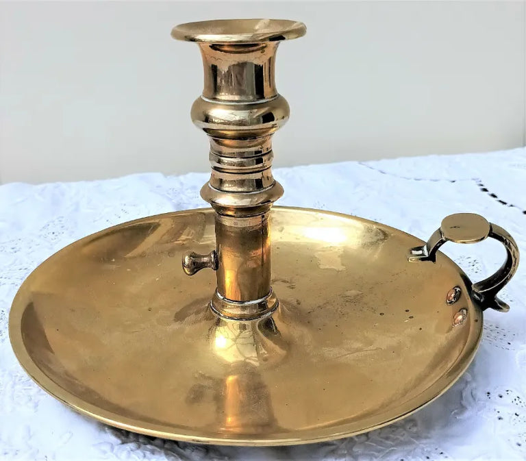 Antique English Victorian Brass Chamberstick