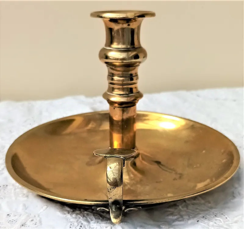 Antique English Victorian Brass Chamberstick