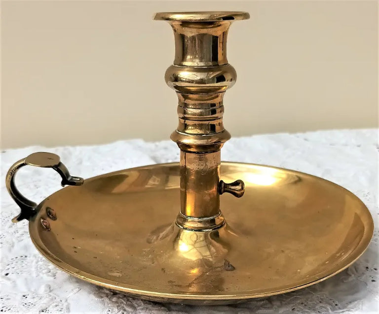 Antique English Victorian Brass Chamberstick