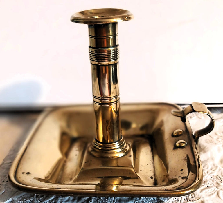 Antique English Georgian Brass Chamberstick