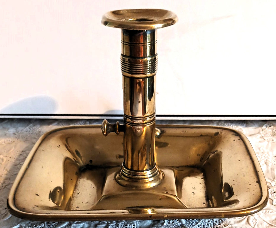 Antique English Georgian Brass Chamberstick