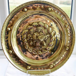 Vintage English Repoussé Brass Charger