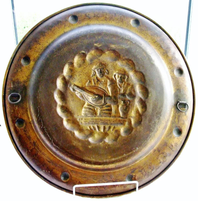 Vintage English Repoussé Brass Charger