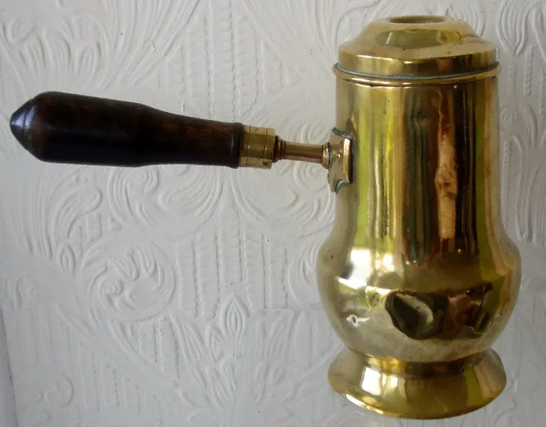 Antique Dutch or English Georgian Brass Chocolate Pot
