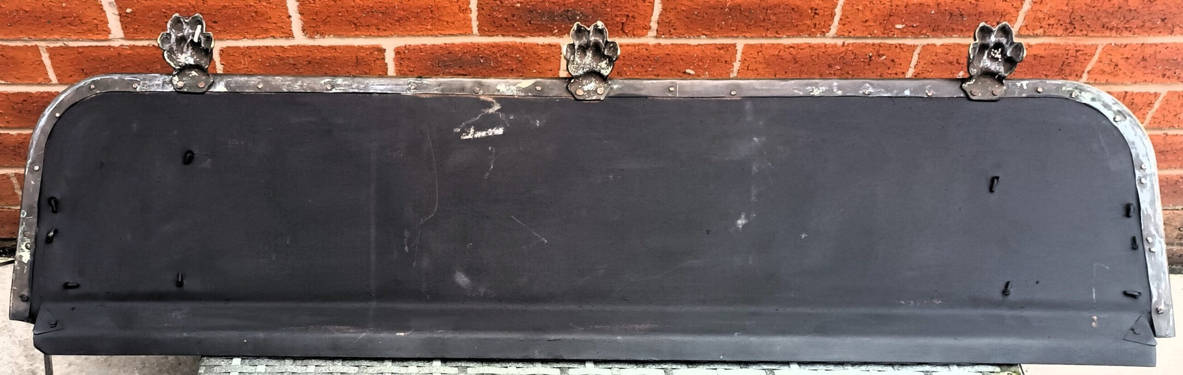 Antique English Victorian Pierced Brass Fender