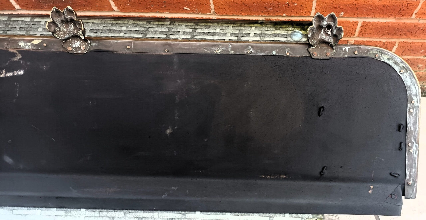 Antique English Victorian Pierced Brass Fender