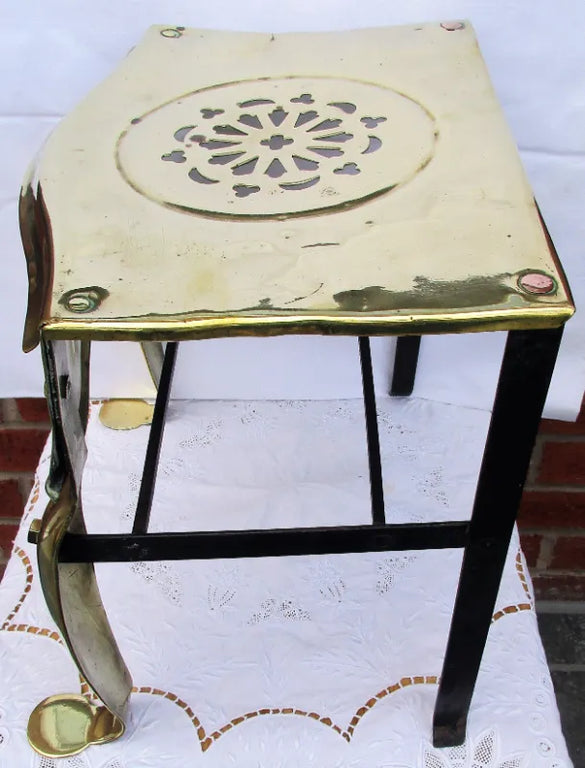 Antique English Victorian Brass & Steel Footman