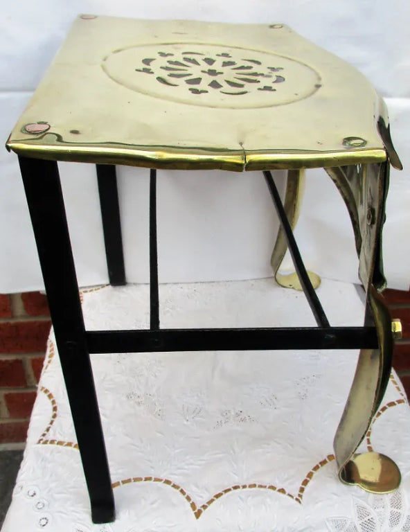 Antique English Victorian Brass & Steel Footman