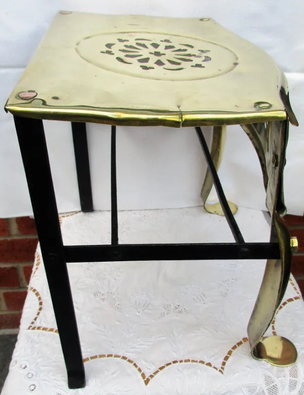 Antique English Victorian Brass & Steel Footman