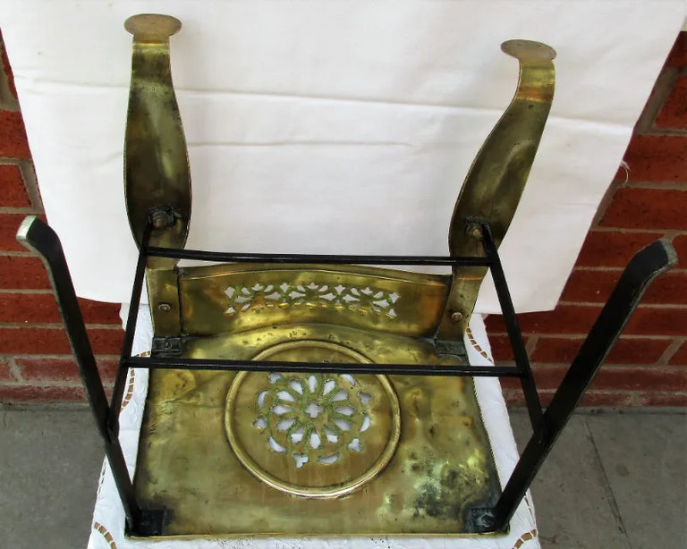 Antique English Victorian Brass & Steel Footman
