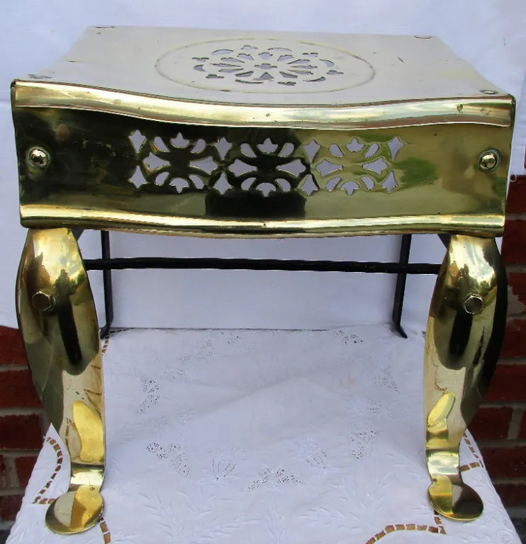 Antique English Victorian Brass & Steel Footman