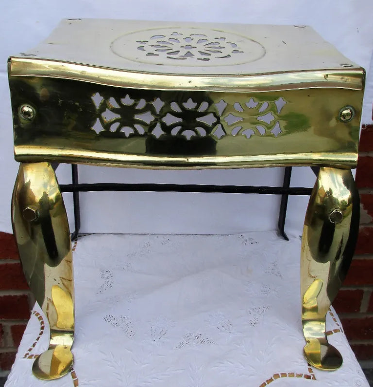 Antique English Victorian Brass & Steel Footman