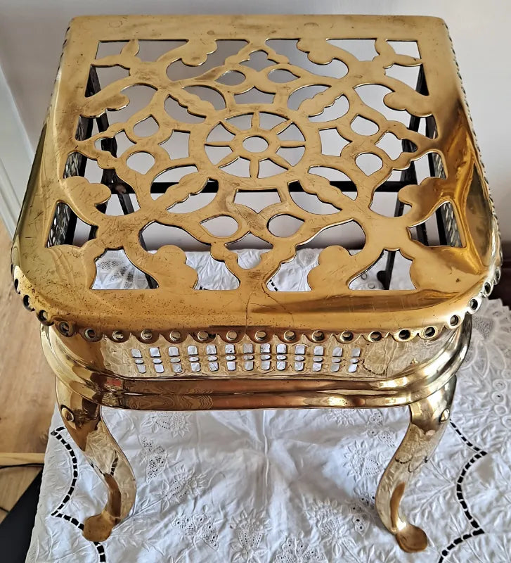 Antique English Victorian Brass & Steel Footman