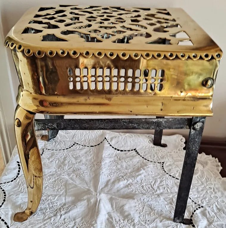 Antique English Victorian Brass & Steel Footman