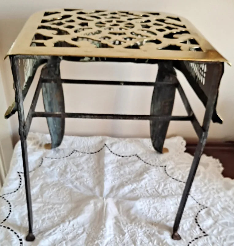 Antique English Victorian Brass & Steel Footman