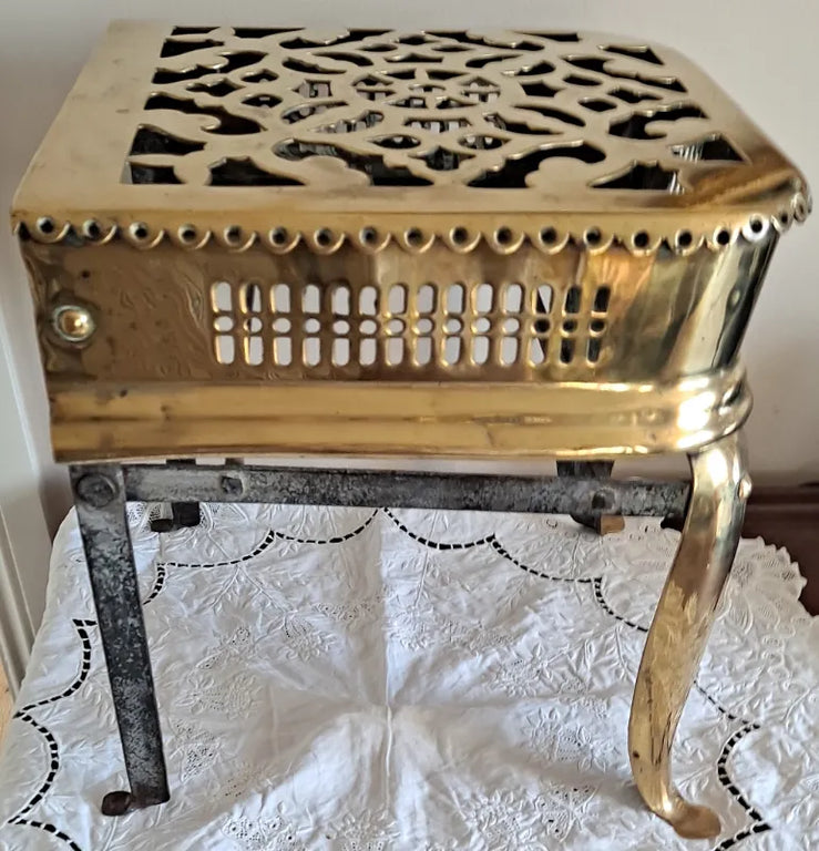 Antique English Victorian Brass & Steel Footman