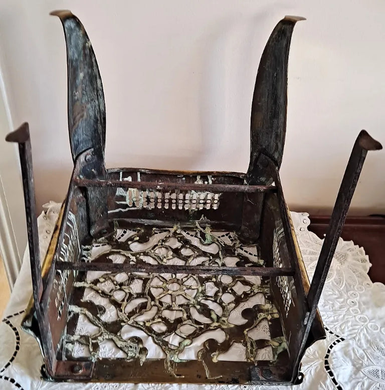 Antique English Victorian Brass & Steel Footman