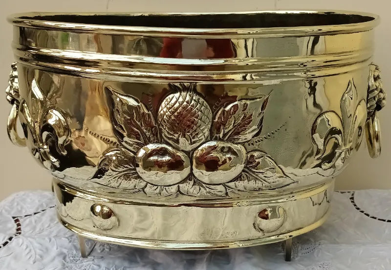 Antique Victorian Brass Jardiniere / Planter