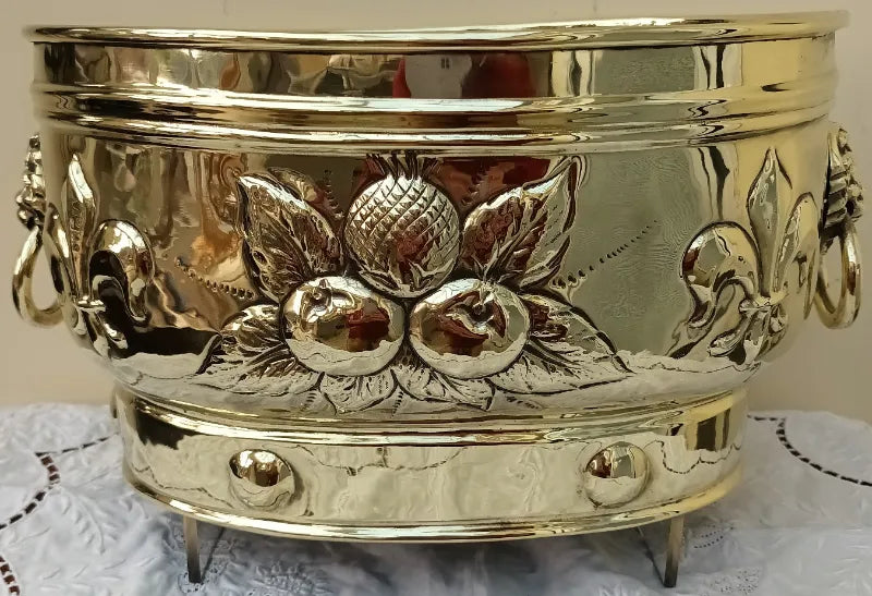 Antique Victorian Brass Jardiniere / Planter