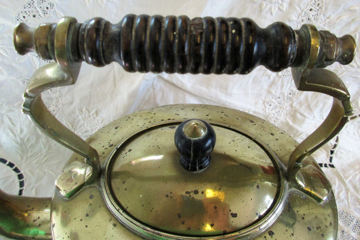Antique English Georgian Brass Kettle ~ William Soutter & Sons