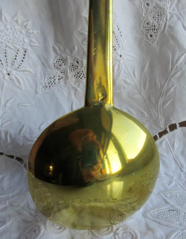 Antique English Victorian Brass Kitchen Ladle