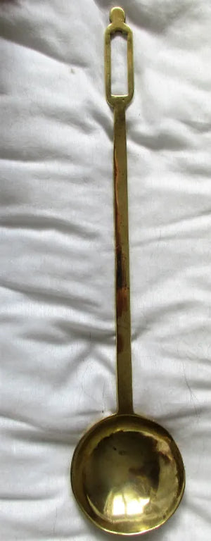 Antique English Victorian Brass Kitchen Ladle