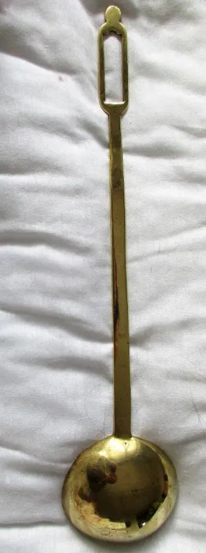 Antique English Victorian Brass Kitchen Ladle