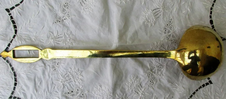 Antique English Victorian Brass Kitchen Ladle
