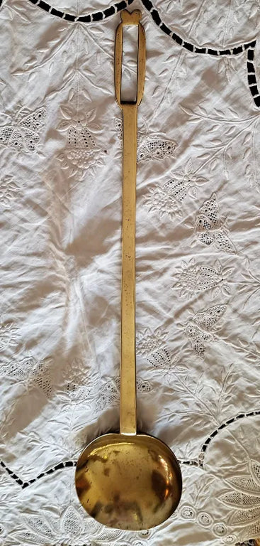 Antique English Victorian Brass Kitchen Ladle