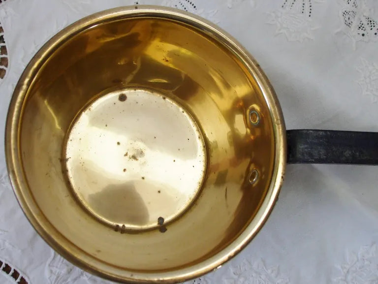 Antique English Victorian Brass Pan / Skillet ~ Medium