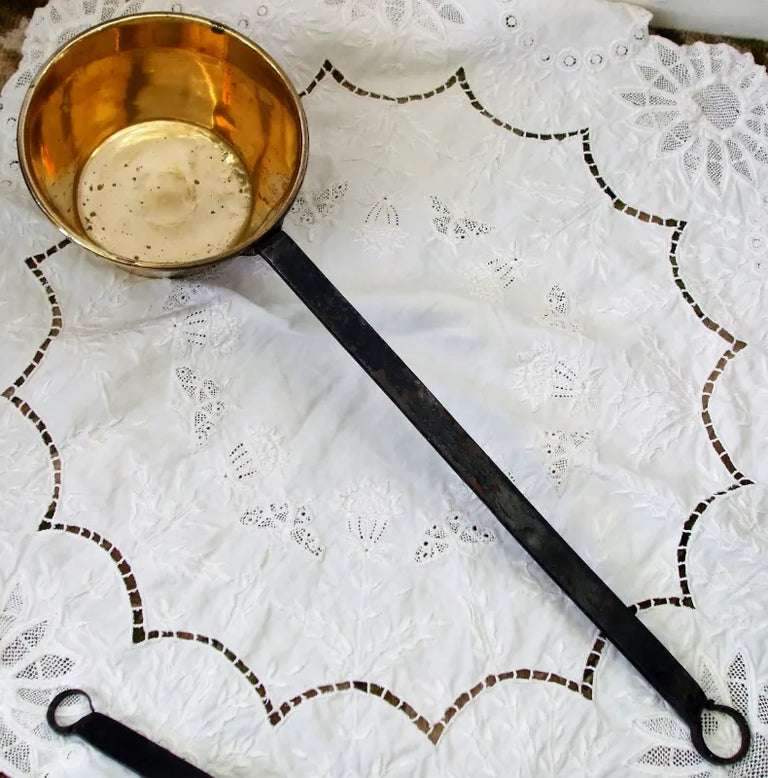 Antique English Victorian Brass Pan / Skillet ~ Large