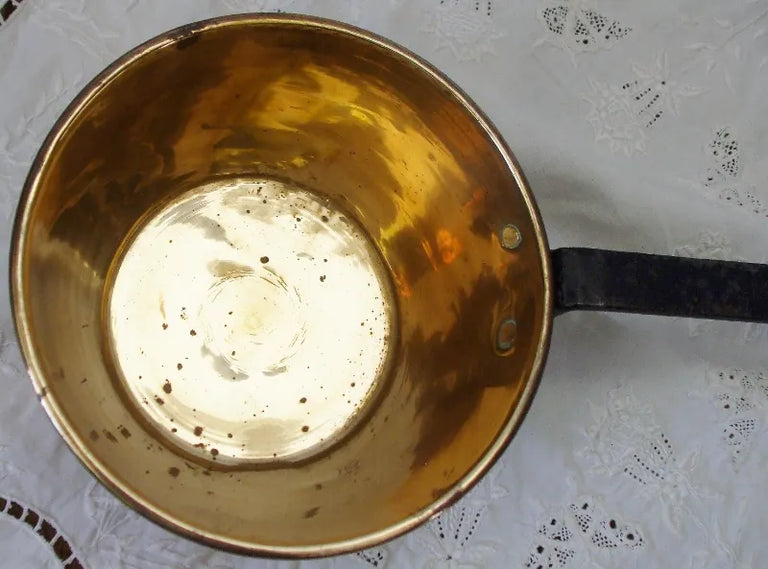 Antique English Victorian Brass Pan / Skillet ~ Large
