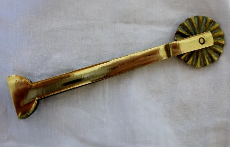 Antique English Victorian Brass Pastry Crimper or Jigger