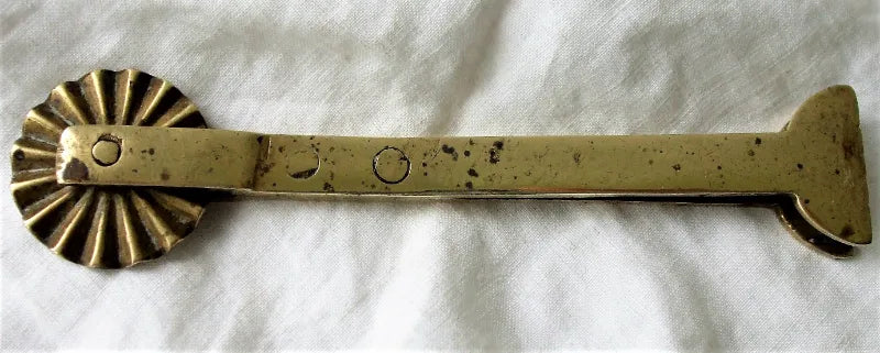 Antique English Victorian Brass Pastry Crimper or 