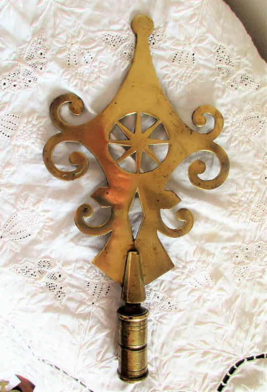 Victorian Friendly Society Brass Pole Head ~ Ansford & Ditcheat