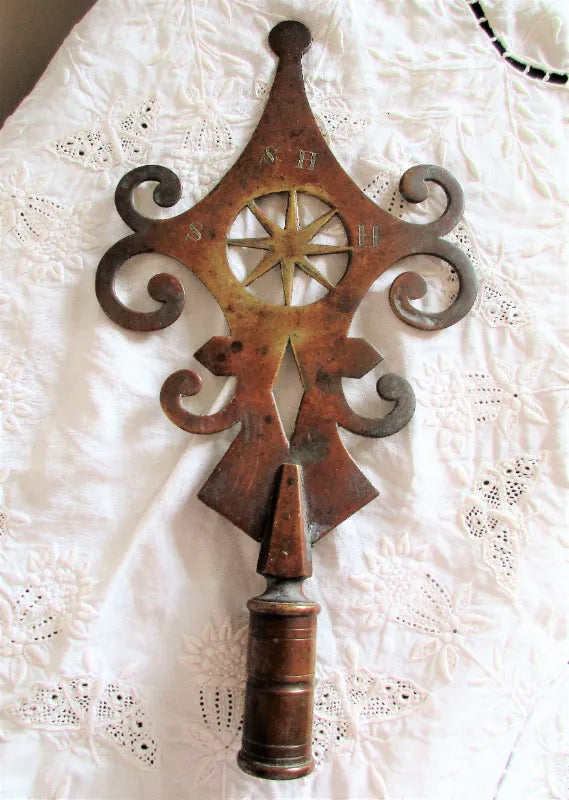 Victorian Friendly Society Brass Pole Head ~ Ansford & Ditcheat