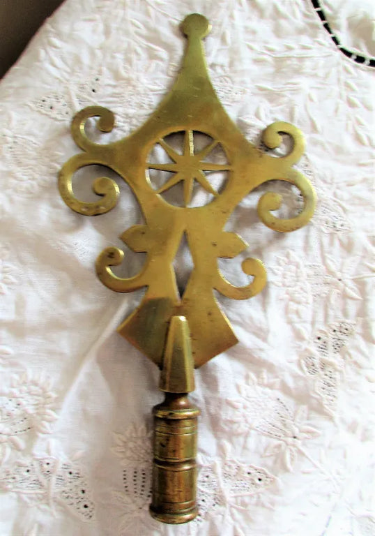 Victorian Friendly Society Brass Pole Head ~ Ansford & Ditcheat