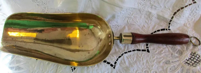 Antique English Victorian Brass Scoop