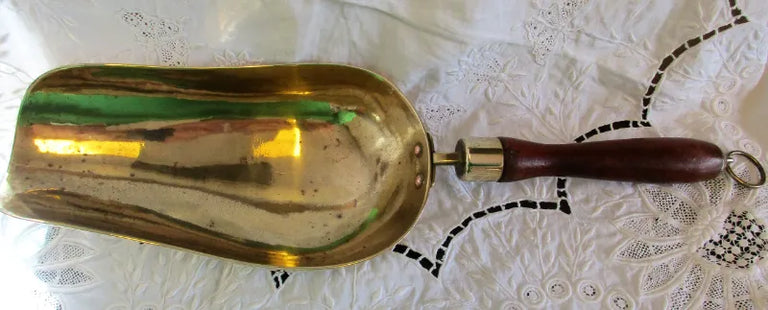 Antique English Victorian Brass Scoop