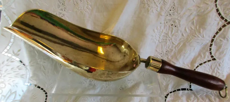 Antique English Victorian Brass Scoop