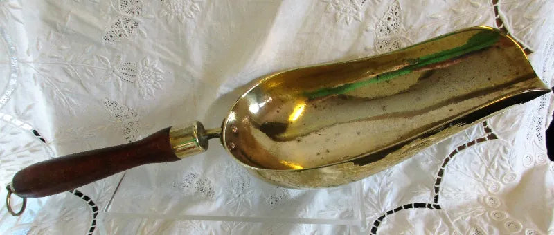 Antique English Victorian Brass Scoop