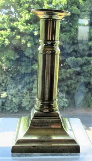 Antique English Georgian Brass Telescopic Candlestick