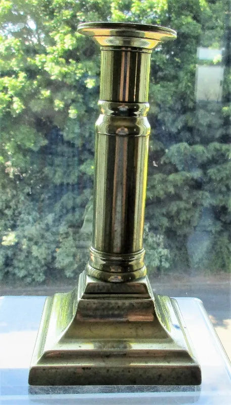 Antique English Georgian Brass Telescopic Candlestick