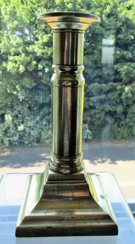 Antique English Georgian Brass Telescopic Candlestick