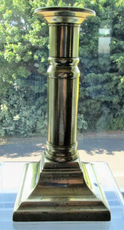 Antique English Georgian Brass Telescopic Candlestick