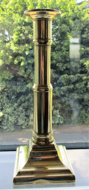 Antique English Georgian Brass Telescopic Candlestick